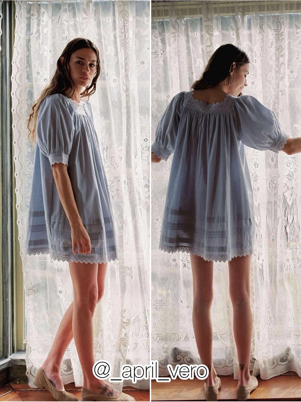 Christy Dawn The Suzanne Dress Celeste Mini Dress Size M New